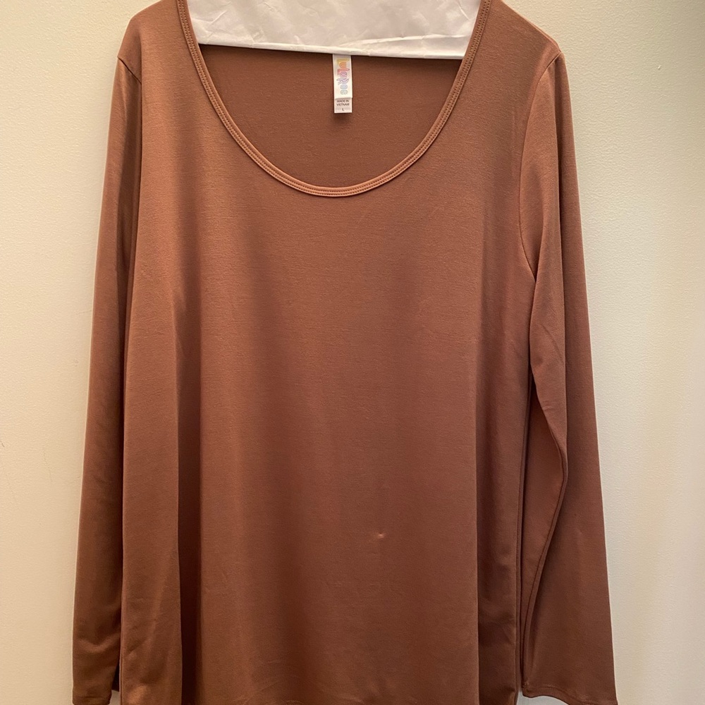 🍁LuLaRoe NWOT Milk Chocolate Lynnae Top (L)